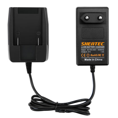 SHENTEC 18V Li-ion Battery Charger For Worx WA3575 WA3525 WA3520 WA3512 WG153 WG154 WG165