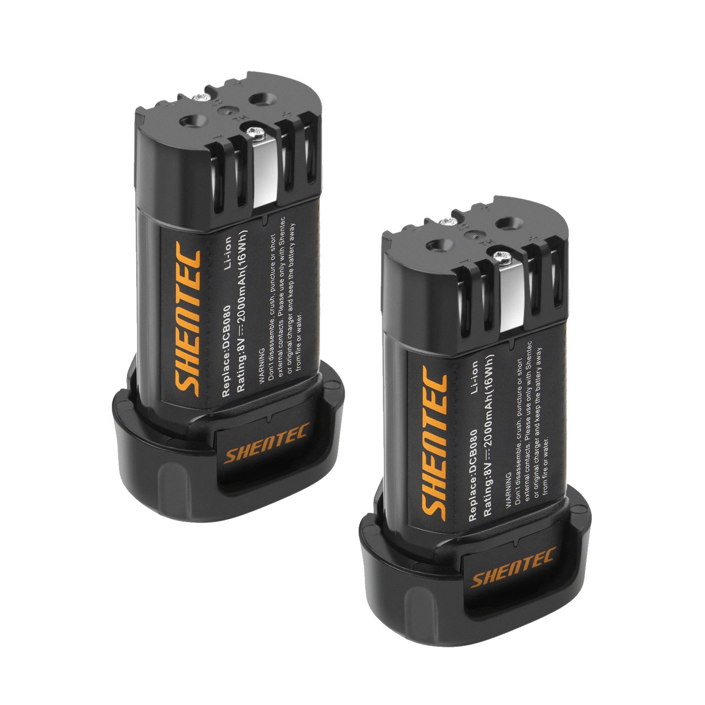 SHENTEC 2X 2000mAh 8V Li-ion Battery For Dewalt DCB080 DW4390 DCF680N2 DCF680G2 DCL023