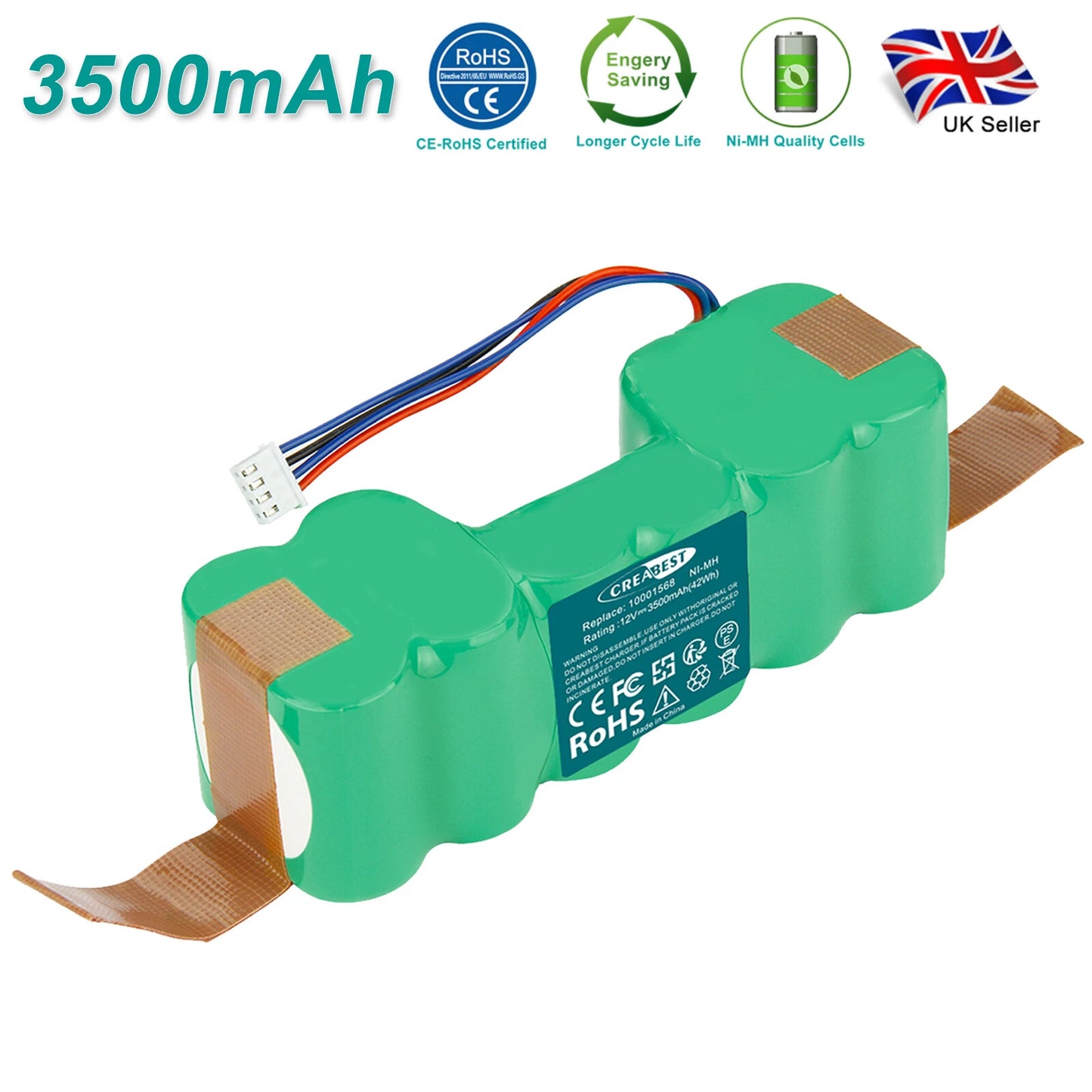 SHENTEC 3500mAh 12V Ni-MH Battery For DD3G DD4G 10001568 ZJ1517-HFR Sweeper DD35 DG710