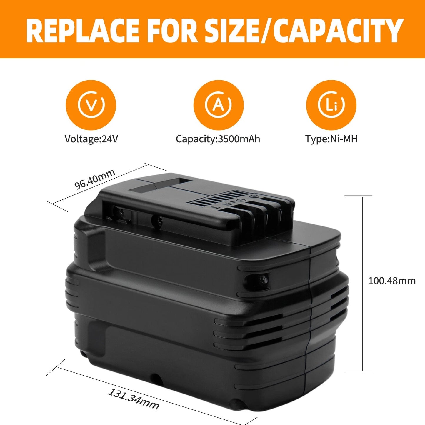 SHENTEC 24V 3.5Ah Ni-MH Battery For Dewalt DW0240 DE-24 DE0240 DE0241
