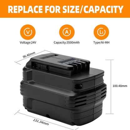SHENTEC 24V 3.5Ah Ni-MH Battery For Dewalt DW0240 DE-24 DE0240 DE0241