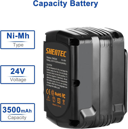 SHENTEC 24V 3.5Ah Ni-MH Battery For Dewalt DW0240 DE-24 DE0240 DE0241