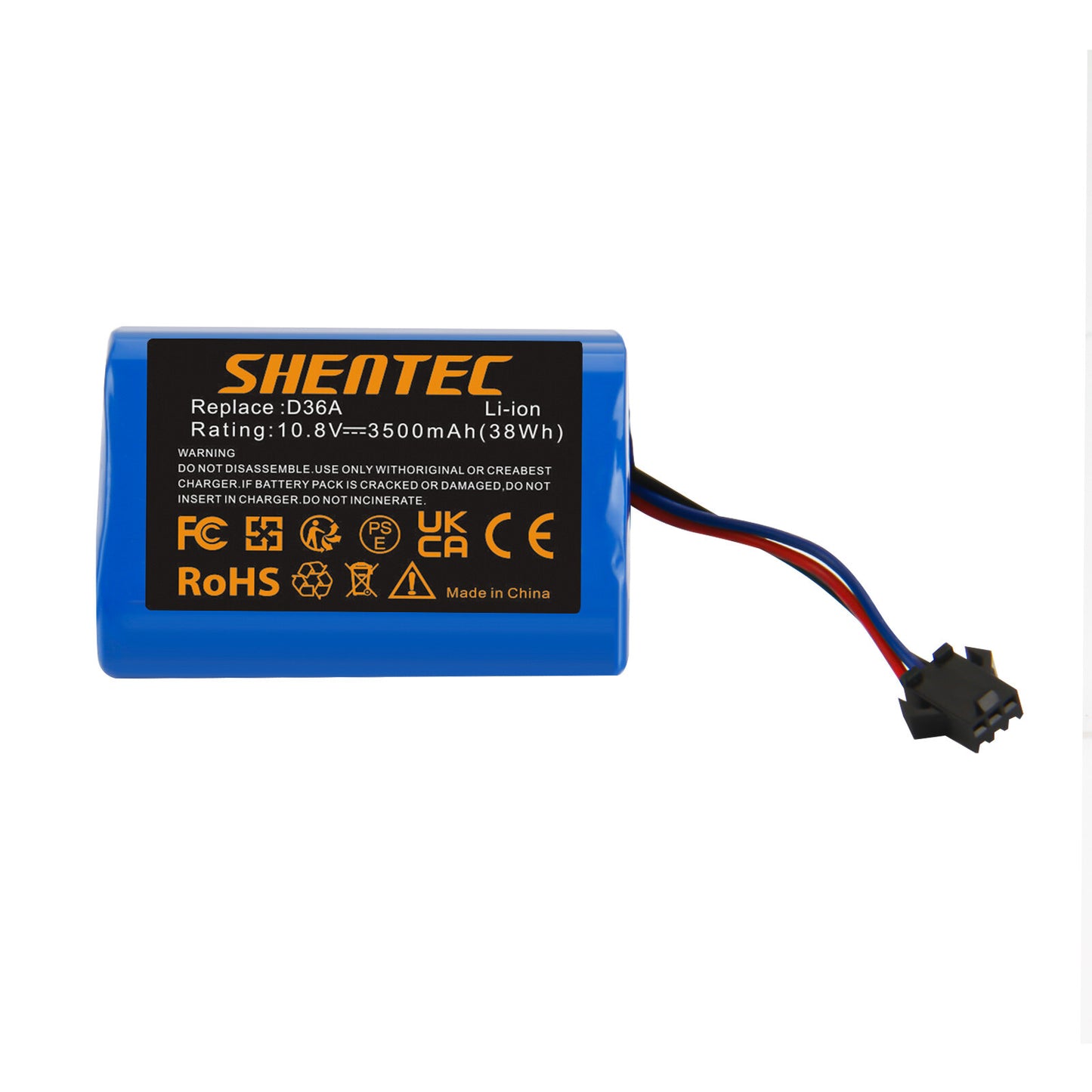 SHENTEC 3.5Ah 10.8V Li-Ion Replacement Battery for Ecovacs DA60-Darfon ZJ1450 Ecovacs D36A D36B DA60