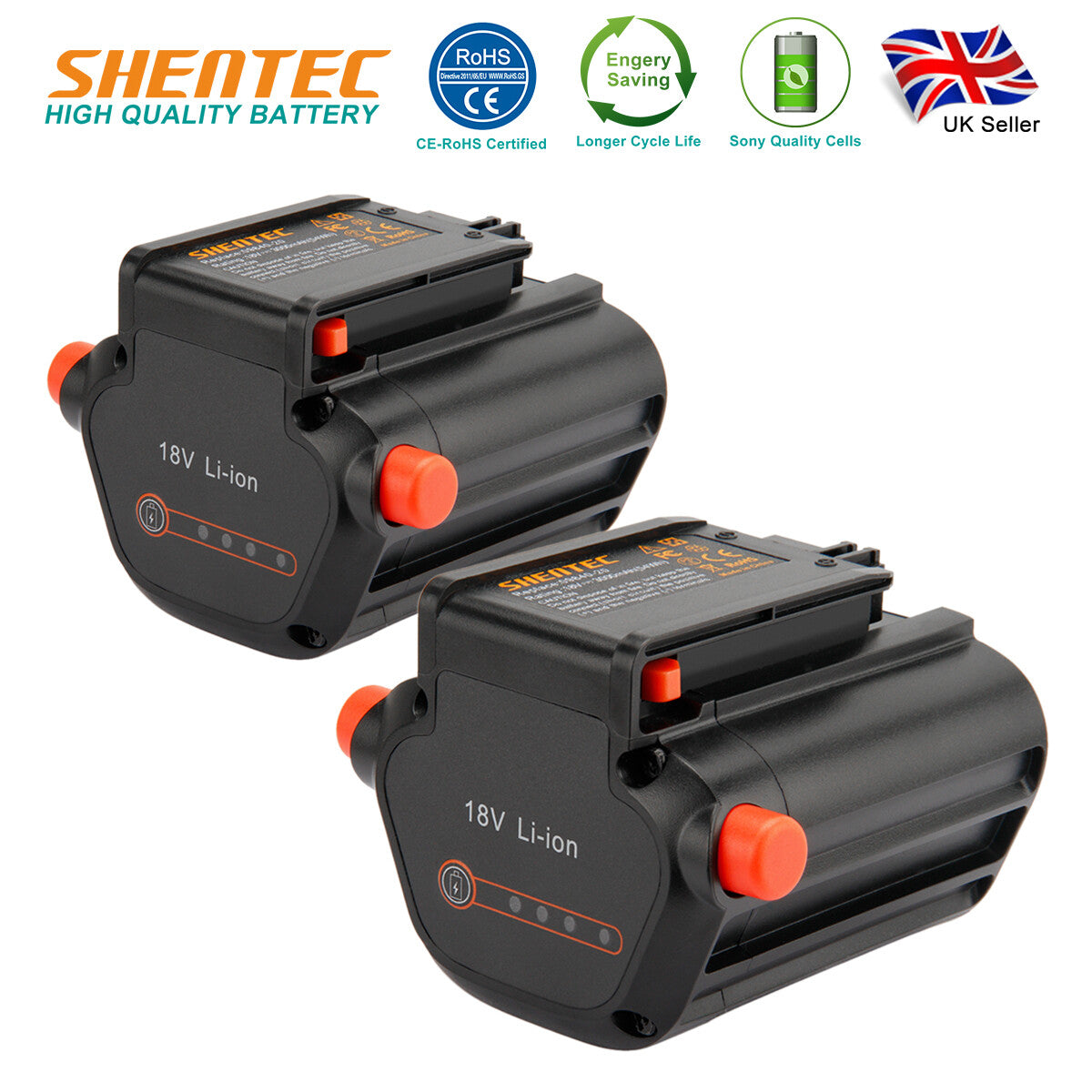 SHENTEC 2X 3000mAh 09840-20 BLi-18 Li-ion Battery For Gardena Delimber TCS Li-18/20