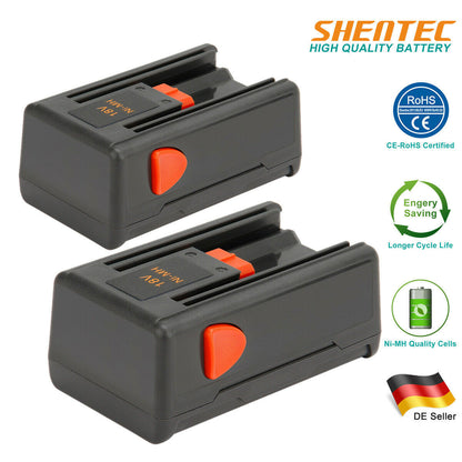 SHENTEC 2x 18V 2AH Ni-MH Battery For Gardena 8834-20 648844 648872 SmallCut 300 EasyCut 42