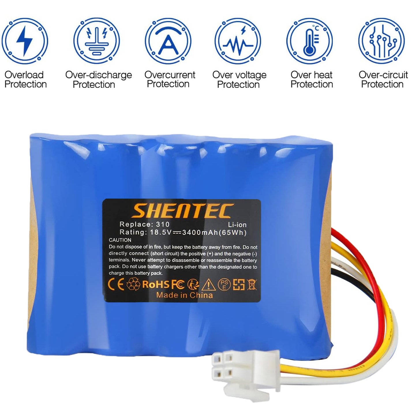 SHENTEC 18.5V 3.4Ah Li-ion Battery For Husqvarna 584 85 28-01 Gardena Sileno R100Li R130L
