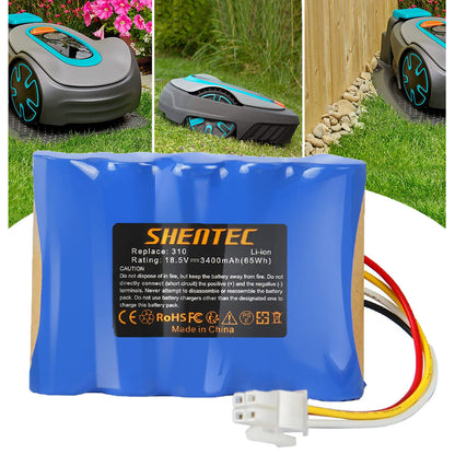 SHENTEC 18.5V 3.4Ah Li-ion Battery For Husqvarna 584 85 28-01 Gardena Sileno R100Li R130L
