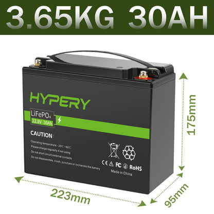 30Ah 12.8V LiFePO4 Lithium Battery BMS Deep Cycle For RV Solar Leisure Off-Grid