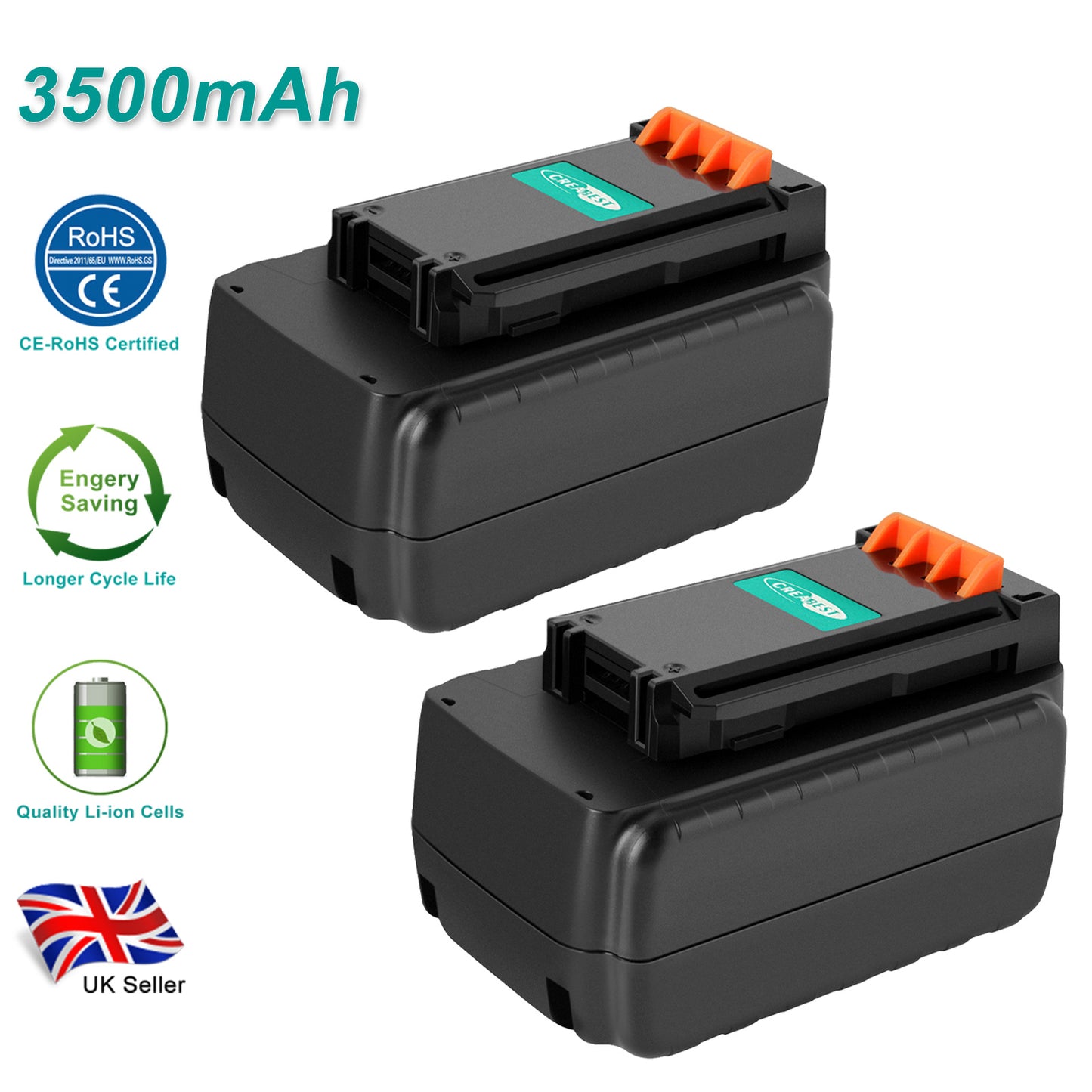 SHENTEC 2X 3.5Ah 36V Li-ion Battery For Black Decker LBXR36 BL2036 LBX2040 LST420