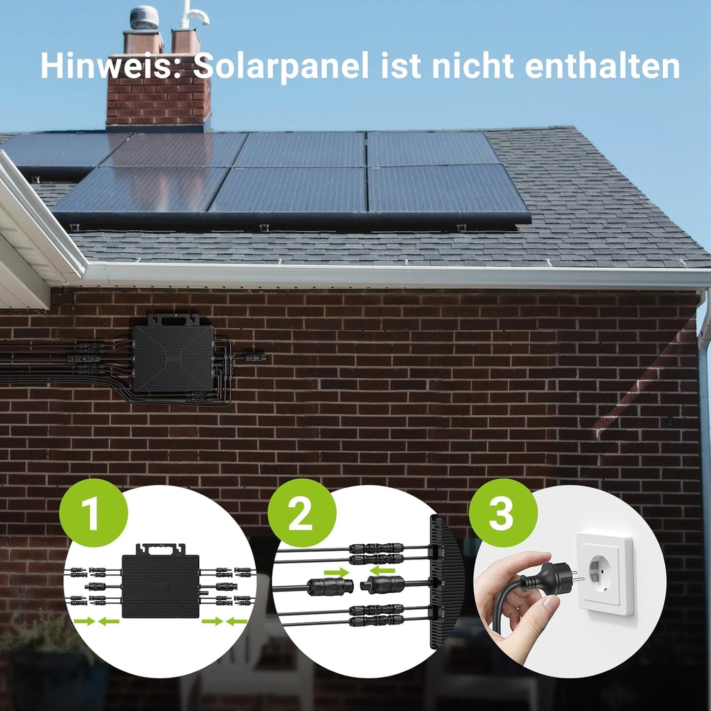 Micro Power Inverter 1600W, Inverter Balcony Power Station with WiFi, Plug & Play, App Control, 5 m AC Cable, PV Inverter