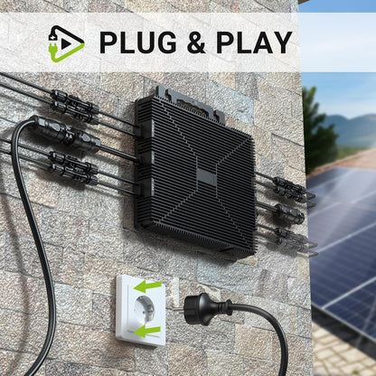 Micro Power Inverter 800W, Inverter Balcony Power Station with WiFi, Plug & Play, App Control, 5 m AC Cable, PV Inverter