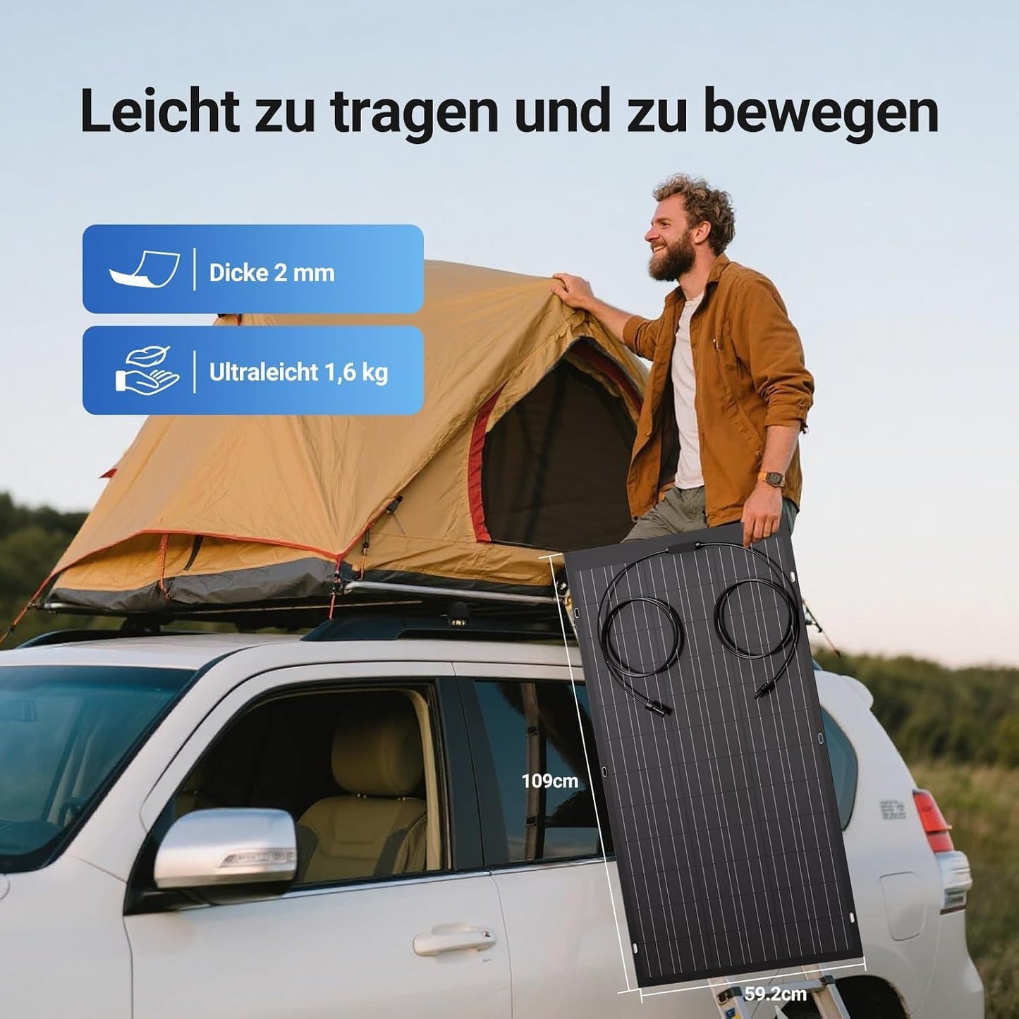 120 W Flexible Solar Panel, 1 x 120 W Balcony Monocrystalline Flexible Solar Module IP67 Solar Cell Photovoltaic Off Grid for Motorhome Car Shed Roof Boat