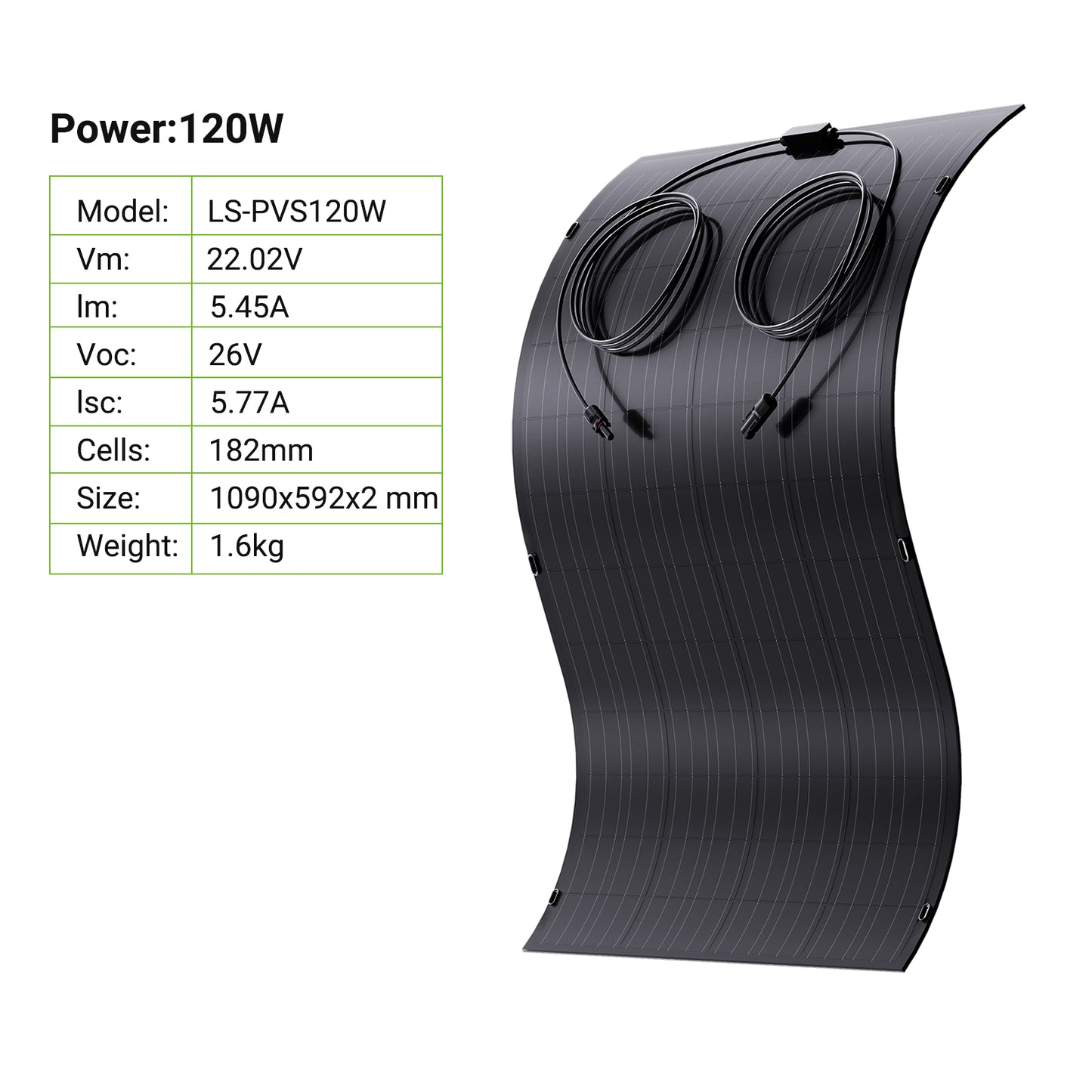 240W Flexible Solar Panel Kit, 2 x 120 W Flexible Solar Cell Module, IP67 for Balcony Motorhome, Car, Shed, Roof, Boat ,Off Grid