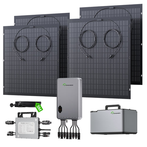 Balcony Power Station 800W Flexible Solar Kit With 4 x 200 W Solar Panel & Inverter 800W,1600W Smart Hub &1024WH Power Box