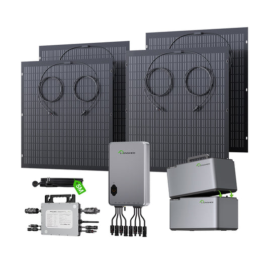 Balcony Power Station 800W Flexible Solar Kit With 4 x 200 W Solar Panel & Inverter 800W,1600W Smart Hub &2 X 1024WH Power Box