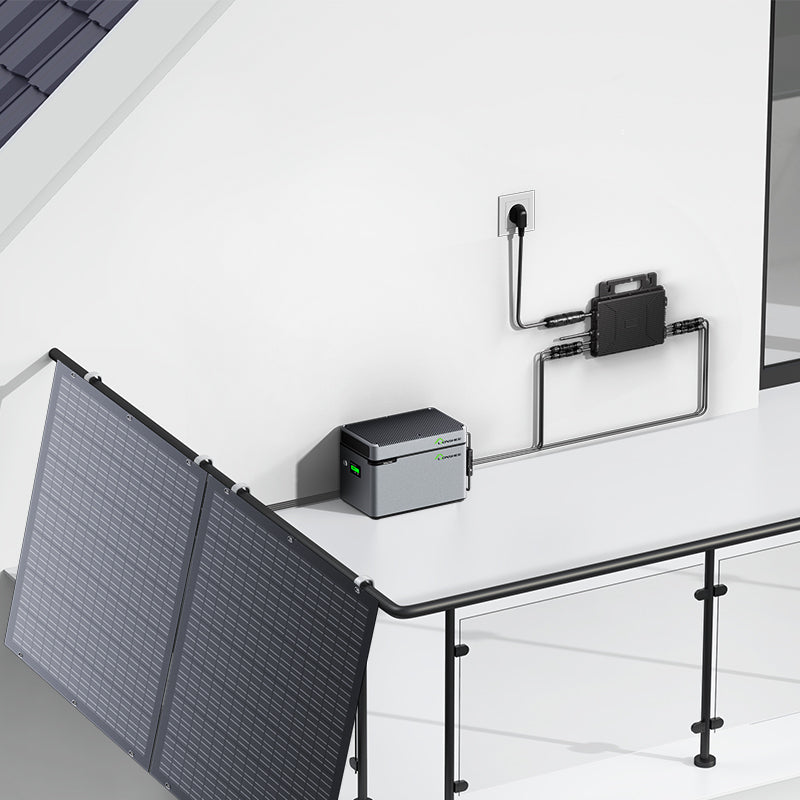 Balcony Power Station 800W Flexible Solar Kit With 4 x 200 W Solar Panel & Inverter 800W,1600W Smart Hub &1024WH Power Box
