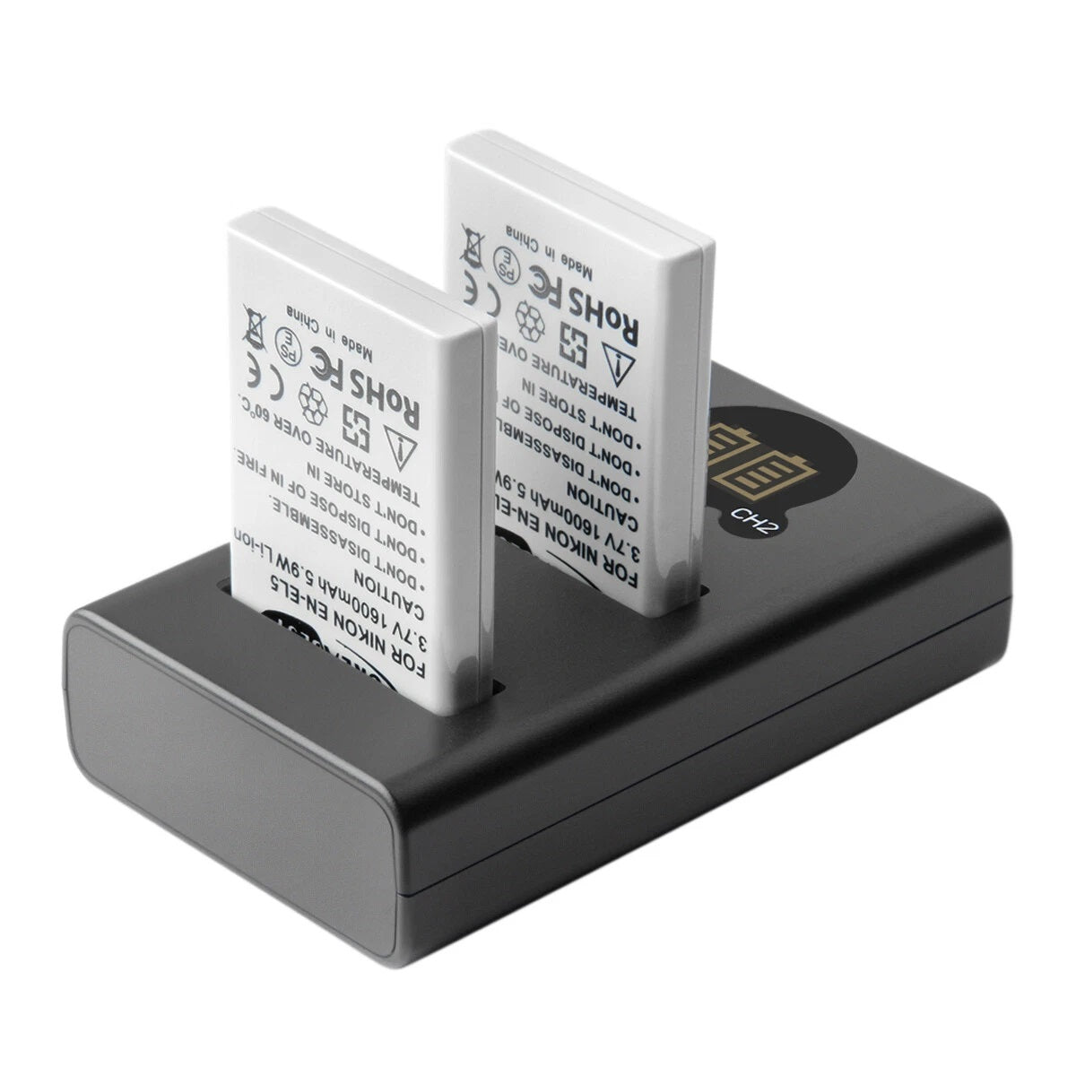2x 1600mAh EN-EL5 Battery +Dual Charger For Nikon Coolpix P520 P100 P510