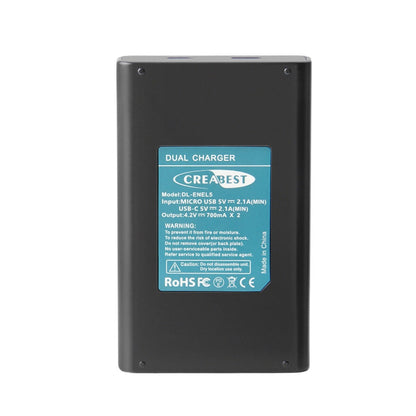 2x 1600mAh EN-EL5 Battery +Dual Charger For Nikon Coolpix P520 P100 P510