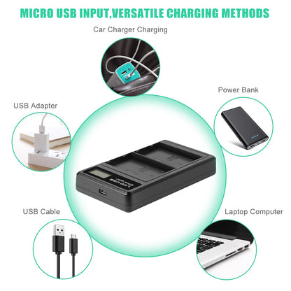 2x EN-EL9 2.0Ah Battery +Charger For Nikon EN-EL9a D40X DSLR D3000 D5000 D60 D40
