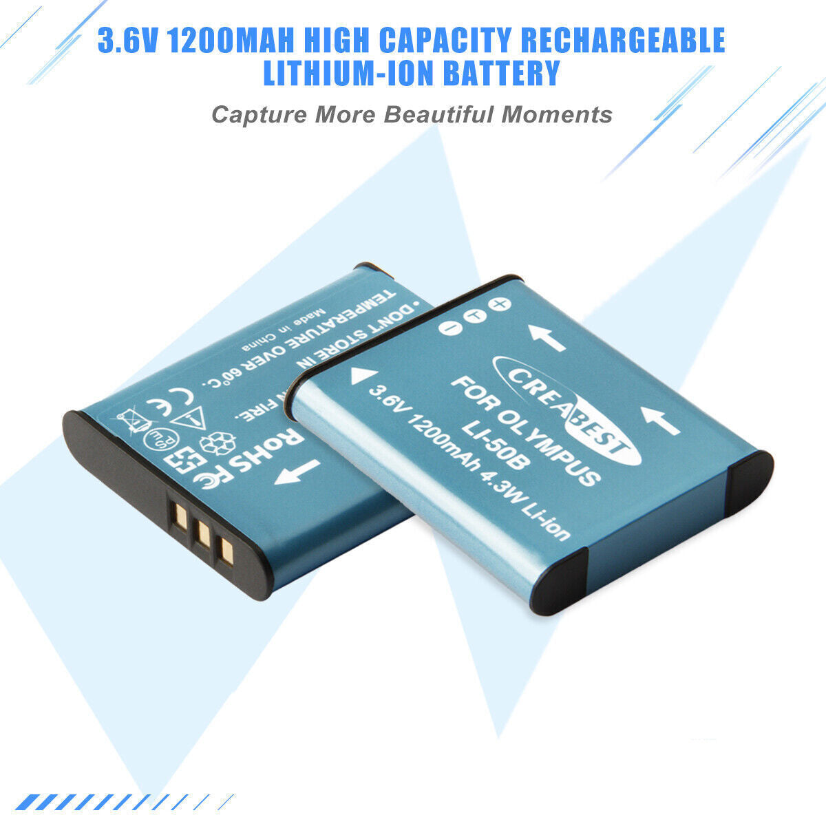 2x Li-50B Battery USB Charger For Olympus SZ-30 SZ-20 XZ-10 SP-800UZ SP-815UZ