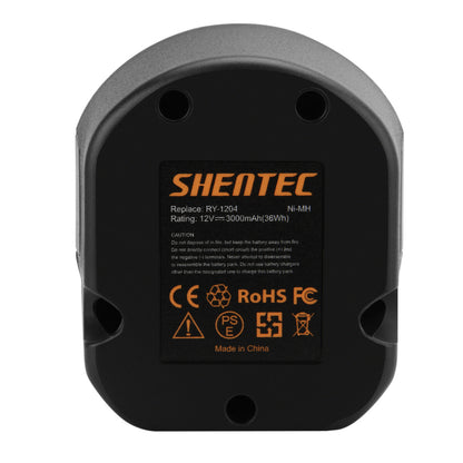 SHENTEC 12V 3000mAh Ni-MH Replacement Battery For Ryobi 1400143 1400652 1400670 4400005 B1222H B1230H