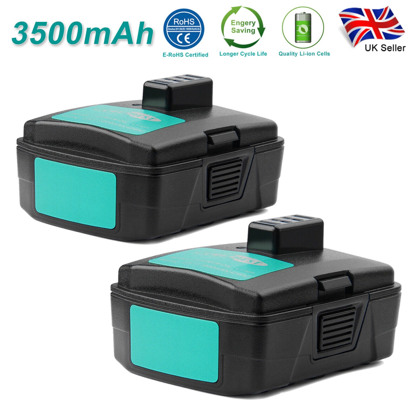 2x 12V 3500mAh Li-Ion Replacement Battery for Ryobi AEG L1212R 130503001 130503005 BPL-1220
