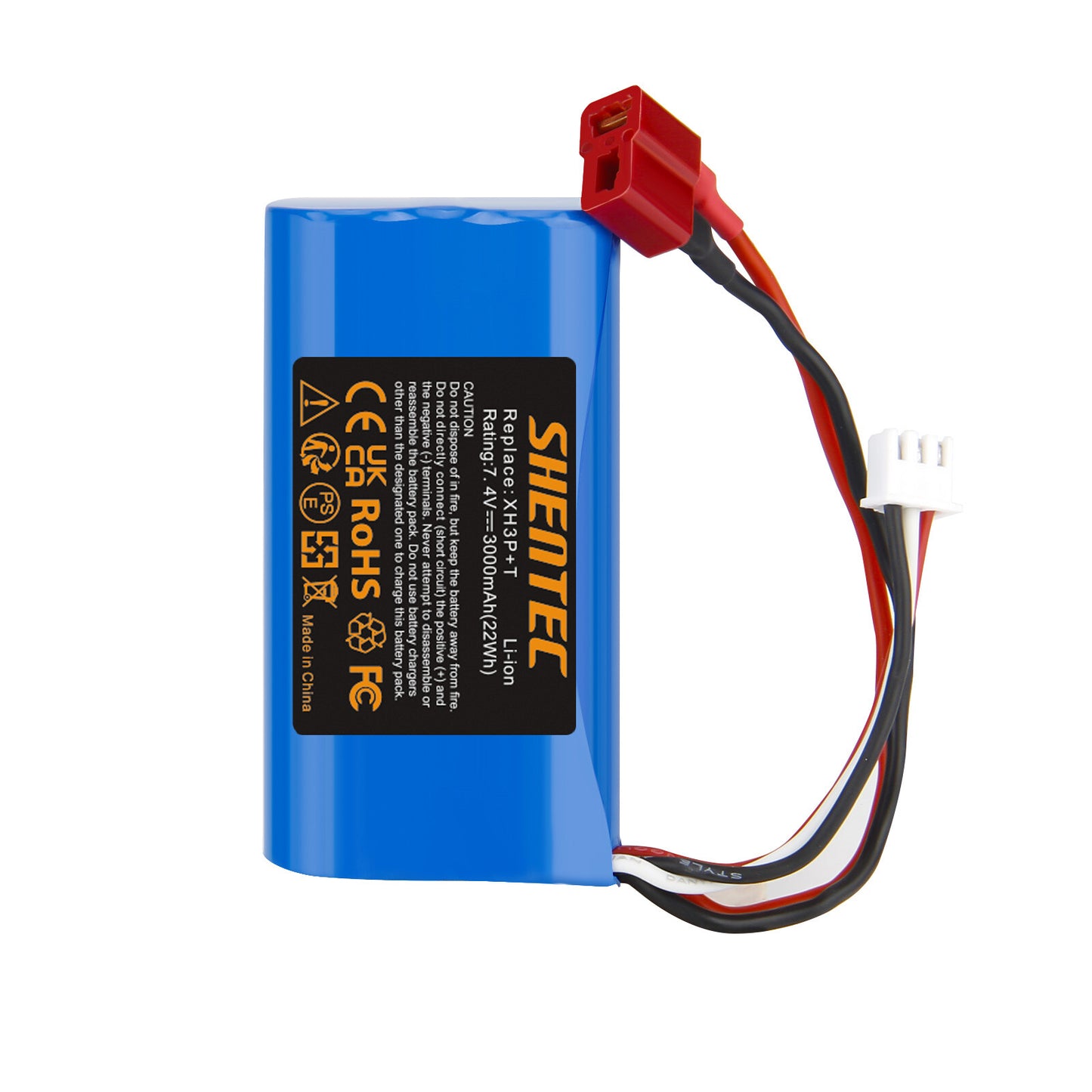 SHENTEC 7.4V 3.0Ah Li-ion battery XH3P+T Plug for WLtoys 12401 12402 12403 RC Car