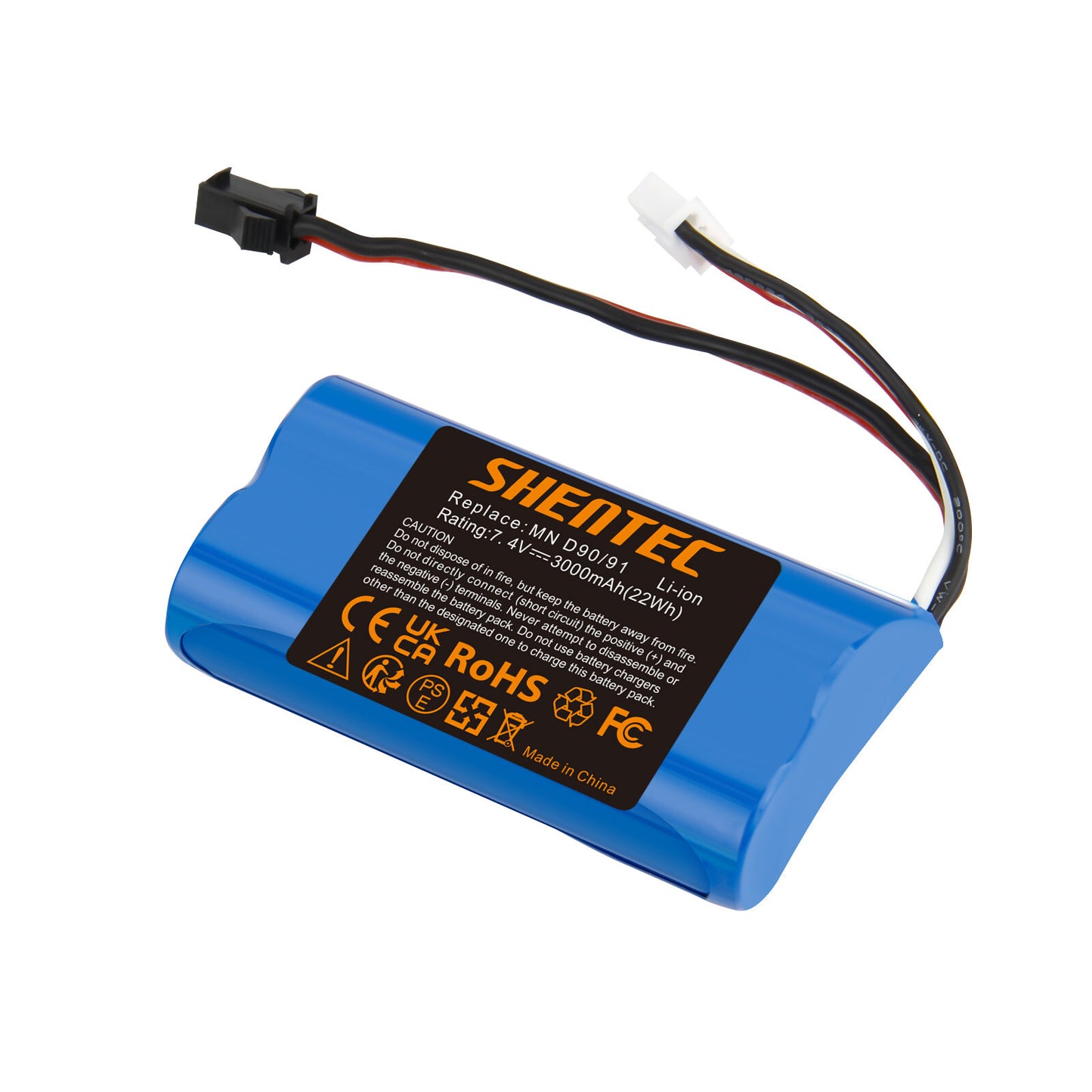 SHENTEC 3Ah 7.4V Li-ion Battery for MN D90/91 MN 99/99S RC Car Model H101 H105 RC