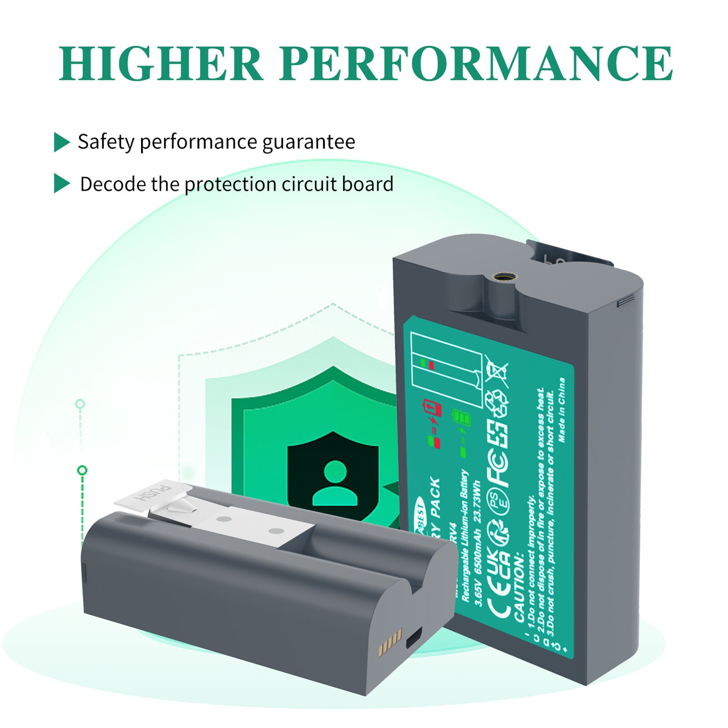 SHENTEC 6.4Ah V4 Rechargeable Battery For Ring Video Doorbell 2 3 4 Spotlight Stick Up