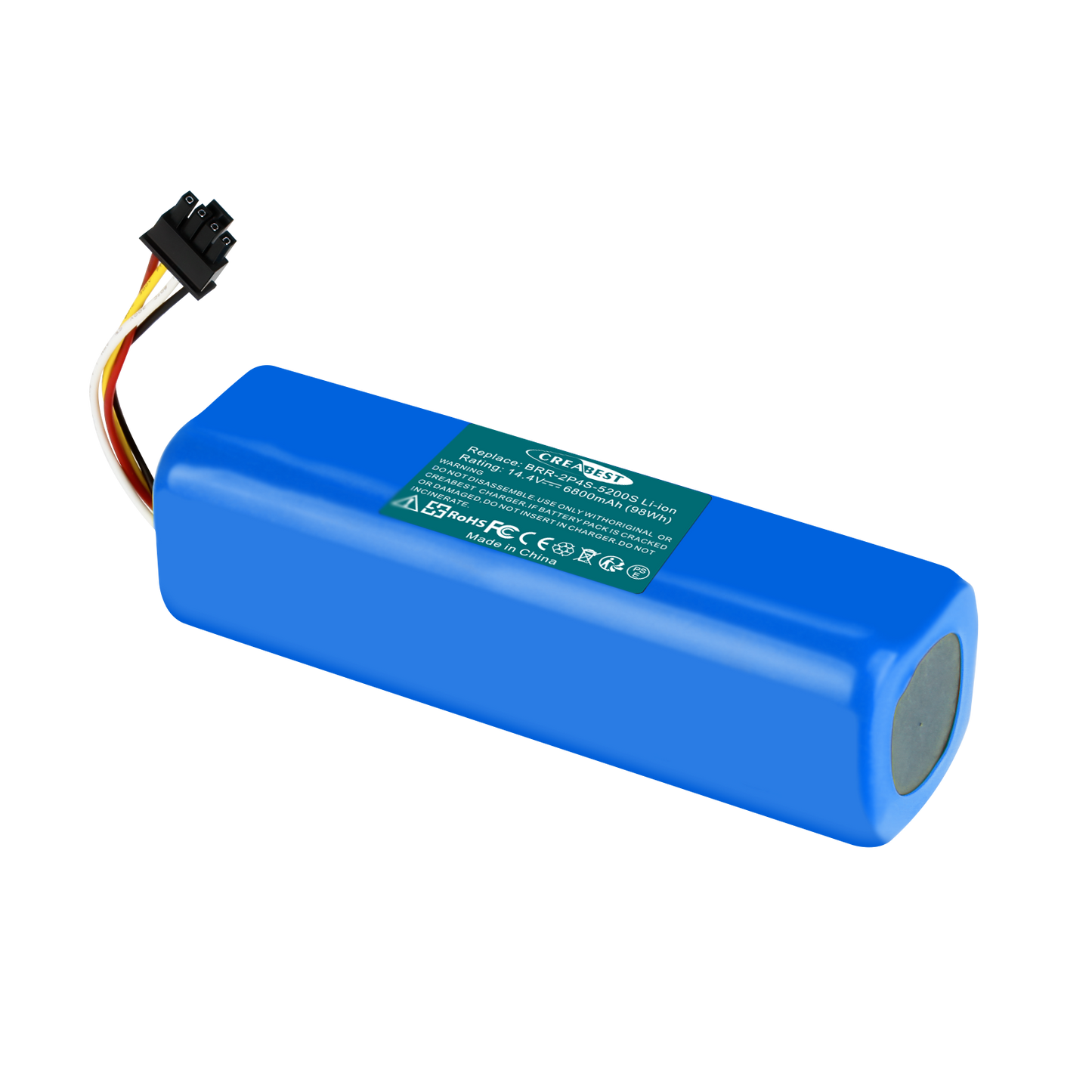 6.8Ah 14.4V Replacement Battery For Xiaomi BRR-2P4S-5200S,Roborock S50 S51 S55,T61 T60 T65