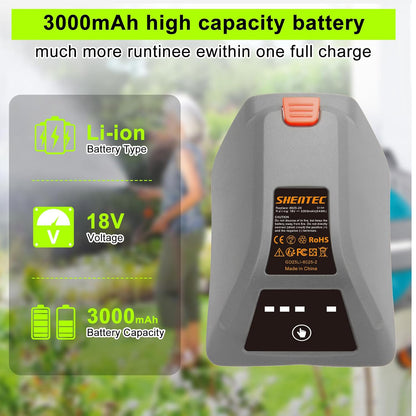 SHENTEC 18V Replacement Battery For Gardena 008A231 8025-20 Comfort Wall-Mounted Hose Box 35 Roll-Up Automatic LI 8025