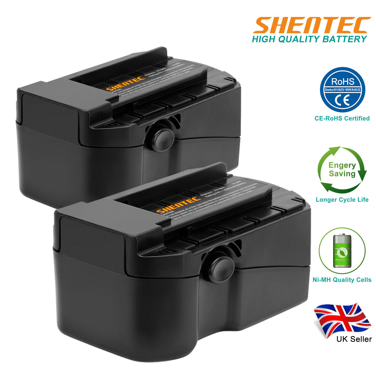 SHENTEC 2X 24V 4Ah Ni-MH Battery for HILTI B24 B 24/2.0 B 24/3.0 SFL 24 TE 2-A WSW 650-A