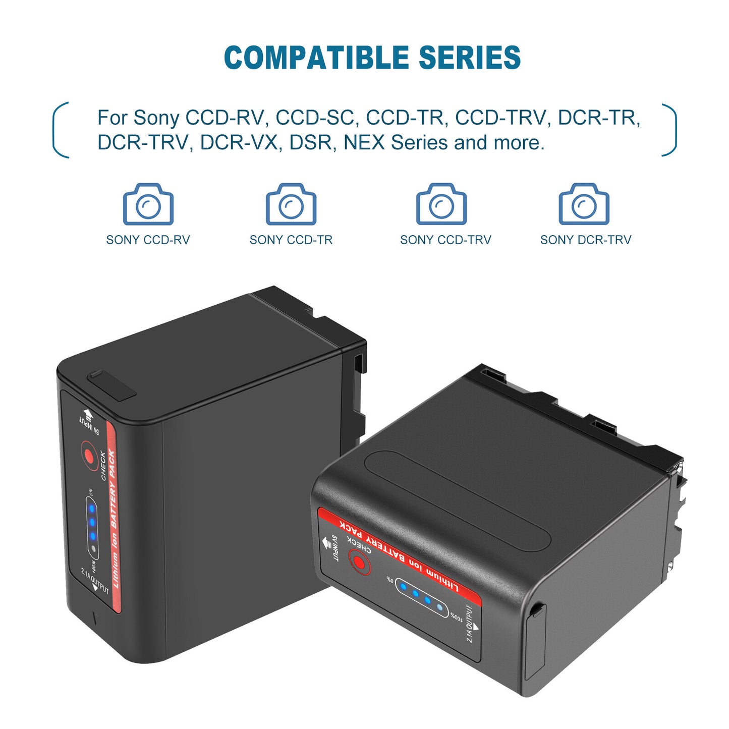 2X 7.4V NP-F970 10500mAh Battery For Sony NP-F930 F950 NP-F530 F960 NP-F990