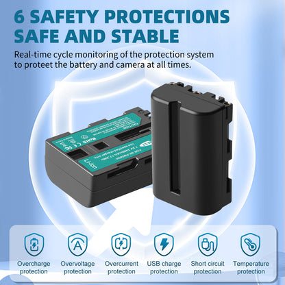 SHENTEC 2x Battery NP-FM500H +Charger For Sony Alpha DSLR/SLT A57 A68 A58 A300K/N A100