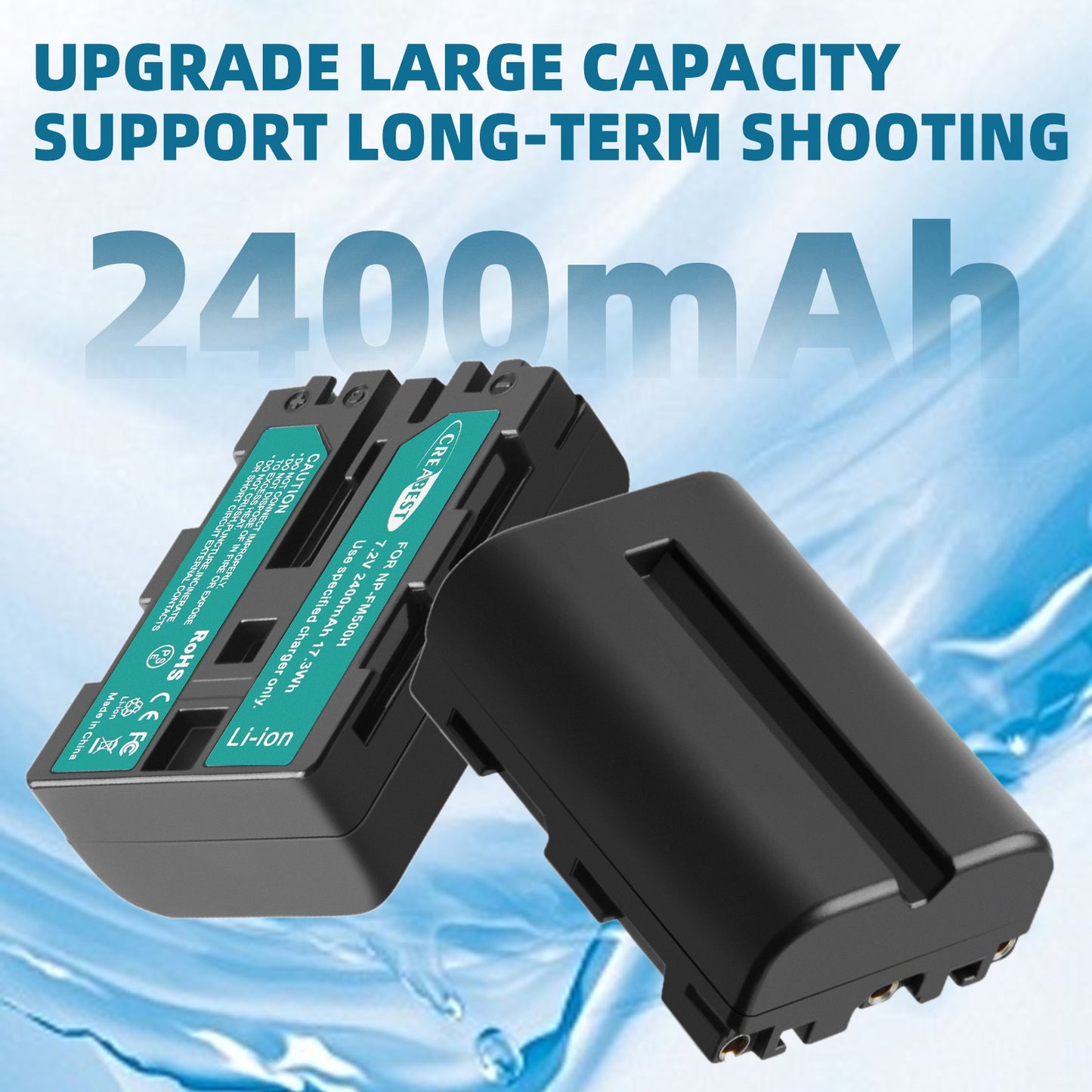 SHENTEC 2x Battery NP-FM500H +Charger For Sony Alpha DSLR/SLT A57 A68 A58 A300K/N A100