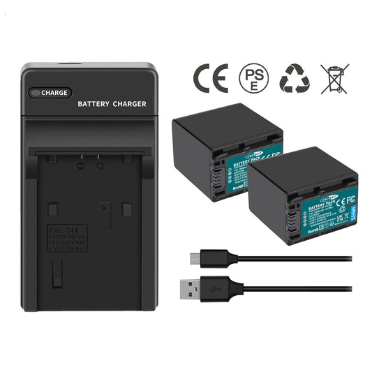 2x NP-FV70 Battery 2.6ah For Sony NP-FV100 NP-FV90 NP-FV50 NP-FV30 NP-FV40 Charger