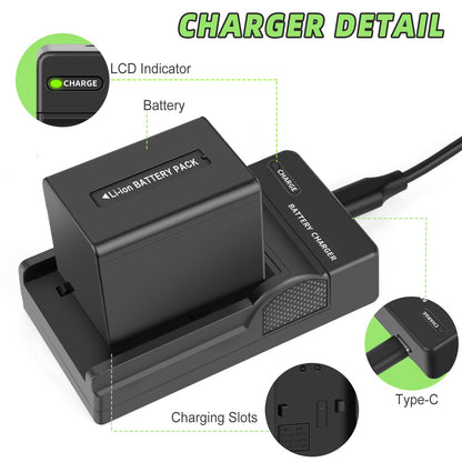 2x NP-FV70 Battery 2.6ah For Sony NP-FV100 NP-FV90 NP-FV50 NP-FV30 NP-FV40 Charger