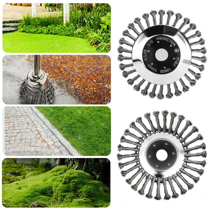 6" 8" 10" Steel Wire Weeding Grass Trimmer Head Weed Rotating Wheel Brush With Adapter Kit