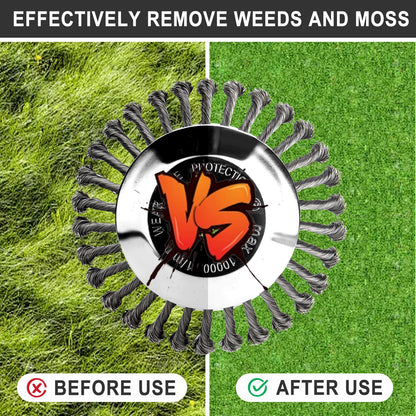 6" 8" 10" Steel Wire Weeding Grass Trimmer Head Weed Rotating Wheel Brush With Adapter Kit