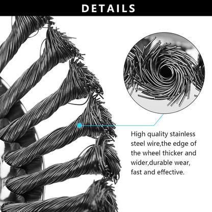 6" 8" 10" Steel Wire Weeding Grass Trimmer Head Weed Rotating Wheel Brush With Adapter Kit