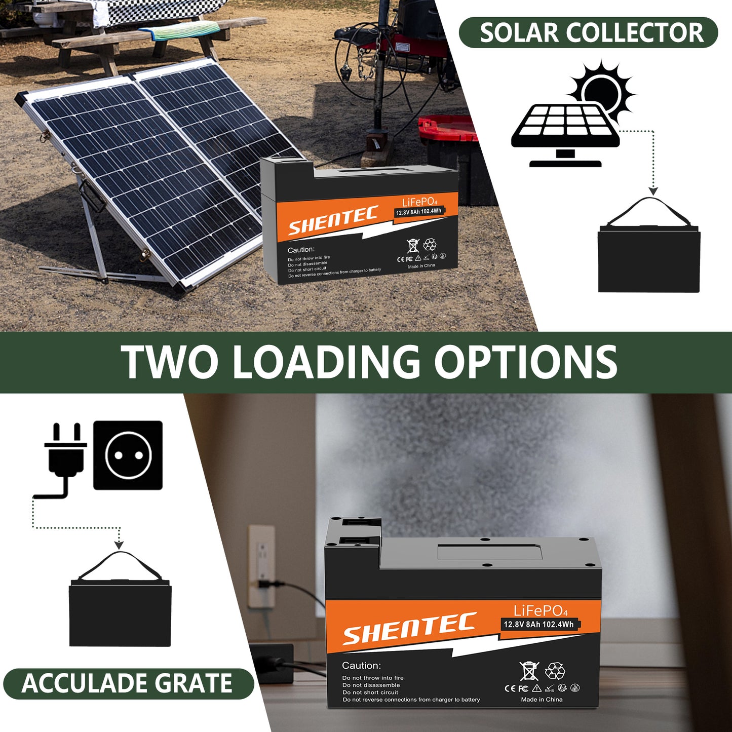 SHENTEC 8Ah 12.8V BMS LiFePO4 Battery for Boat RV Solar Caravan Campers Off-grid Golf