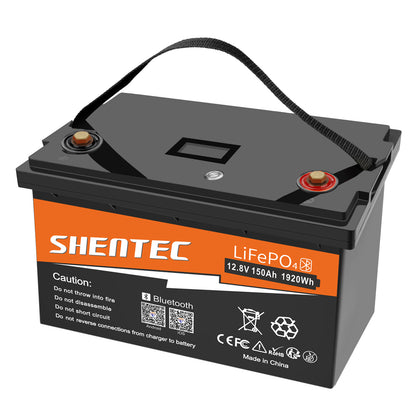 SHENTEC 12/24V 100/150/200/300Ah LiFePO4 Battery With BMS For Solar Boat Off Grid RV