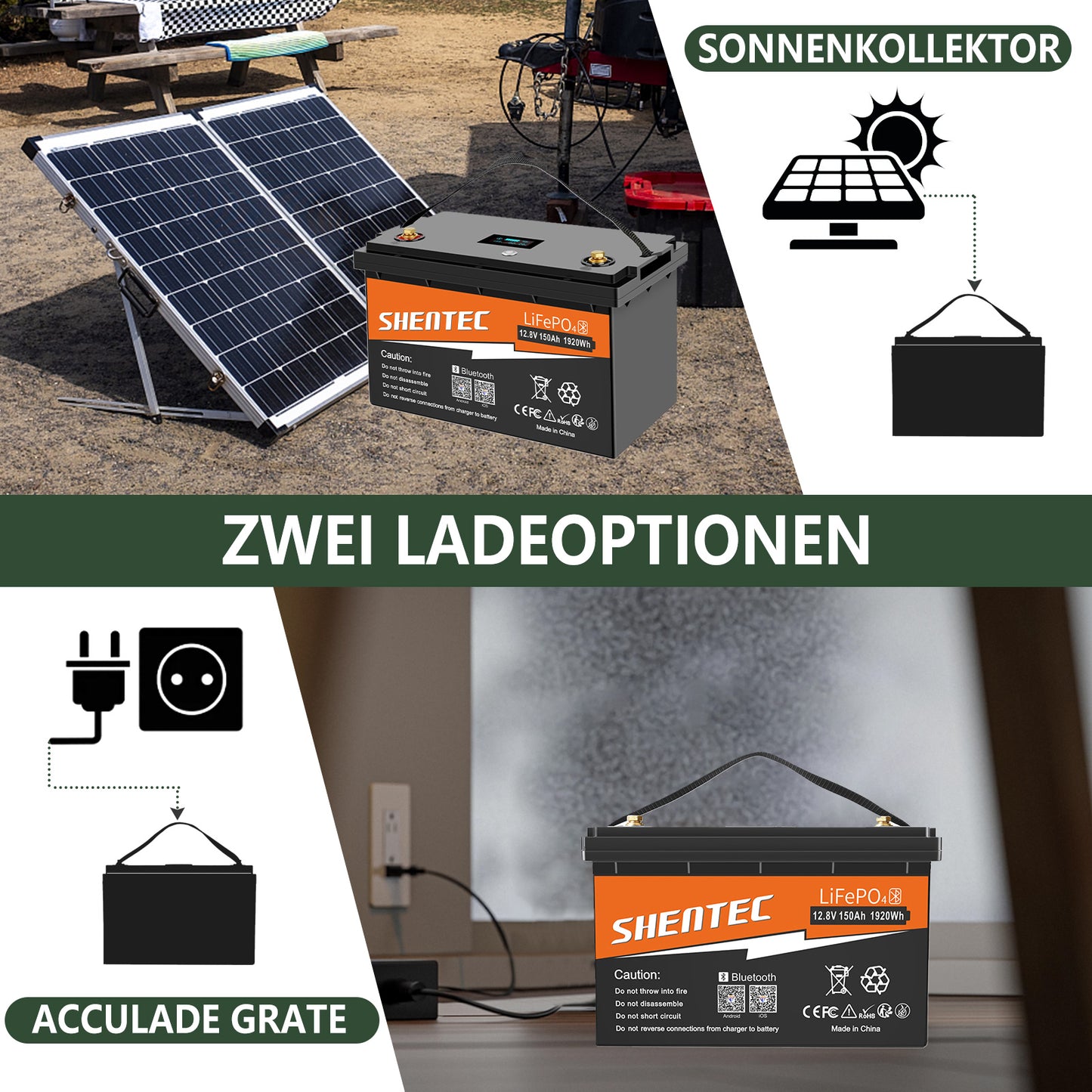 SHENTEC 12/24V 100/150/200/300Ah LiFePO4 Battery With BMS For Solar Boat Off Grid RV