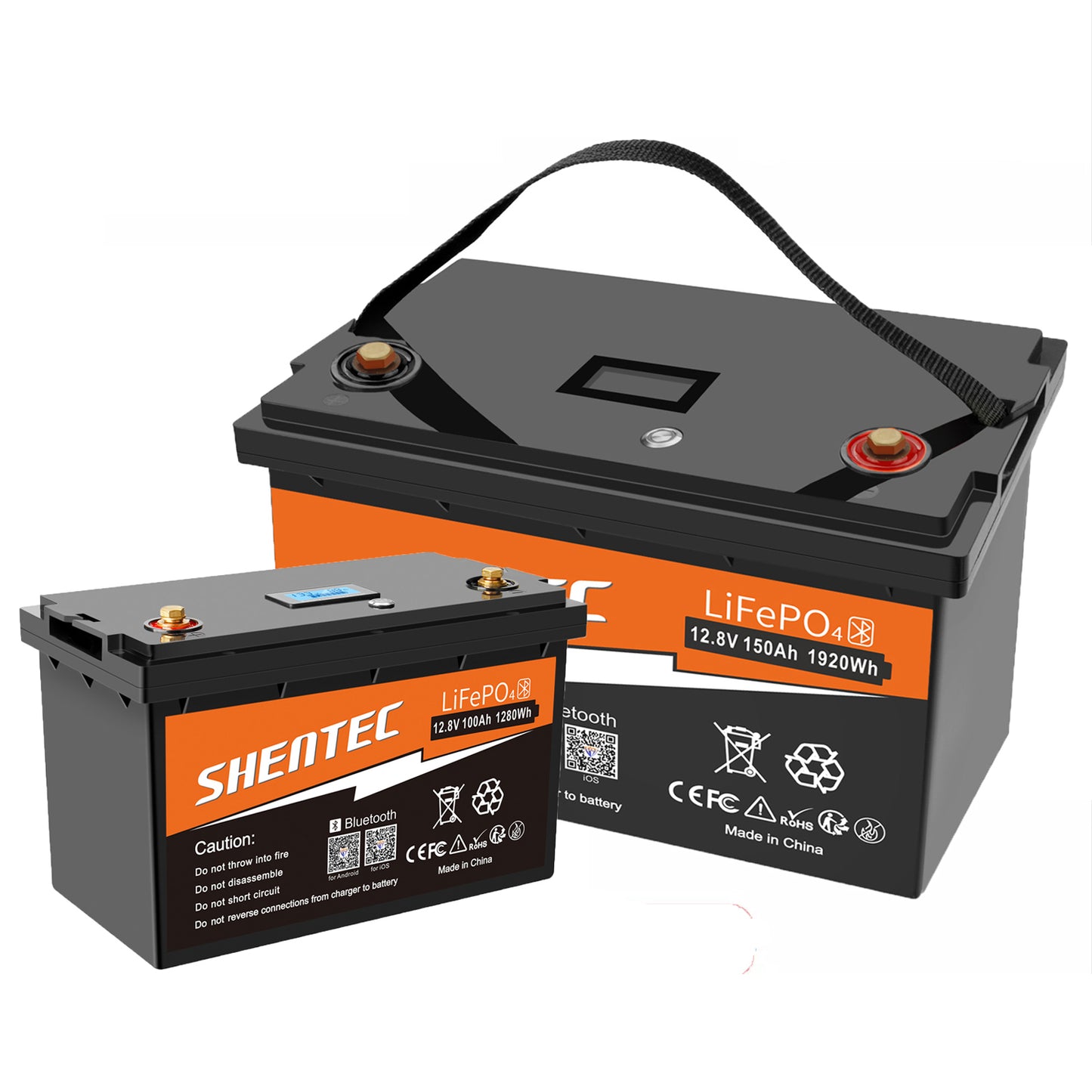 SHENTEC 12/24V 100/150/200/300Ah LiFePO4 Battery With BMS For Solar Boat Off Grid RV