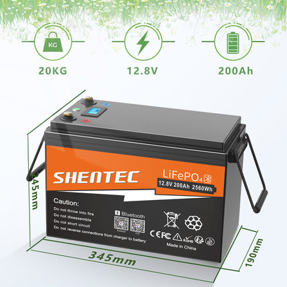 SHENTEC 12/24V 100/150/200/300Ah LiFePO4 Battery With BMS For Solar Boat Off Grid RV
