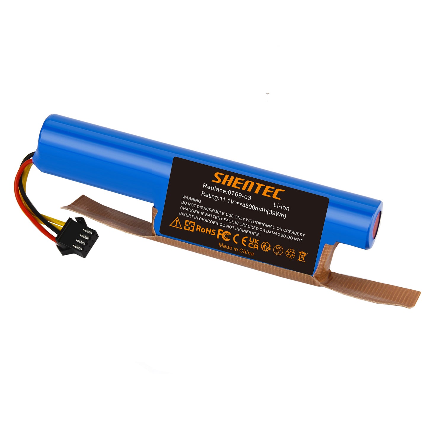 SHENTEC 10.8V 3.5Ah Li-ion Replacement Battery For Vileda VR 102, VR One, VR 201 PetPro, VR 303,0769-03