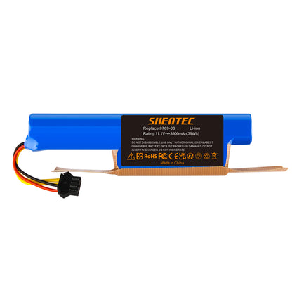 SHENTEC 10.8V 3.5Ah Li-ion Replacement Battery For Vileda VR 102, VR One, VR 201 PetPro, VR 303,0769-03