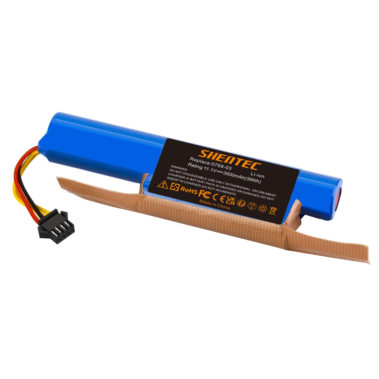 SHENTEC 10.8V 3.5Ah Li-ion Replacement Battery For Vileda VR 102, VR One, VR 201 PetPro, VR 303,0769-03