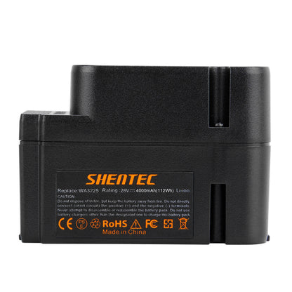 SHENTEC 2x 4.0Ah 28V Li-ion Replacement Battery For Worx WA3225 WA3565 WG754E WG790E WG791E.1 WG796E.1