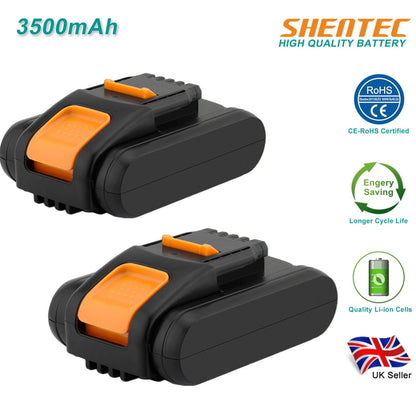SHENTEC 2 X 3.5Ah 20V Replacement Battery for Worx WA3551.1 WG169 WX372 WX166 WX372